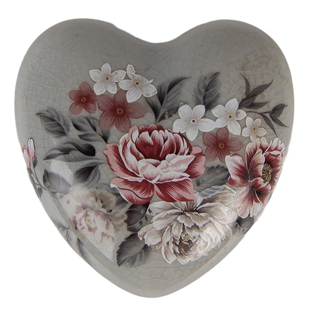 Décoration Coeur 8x8x4 cm Fleurs Clayre & Eef.