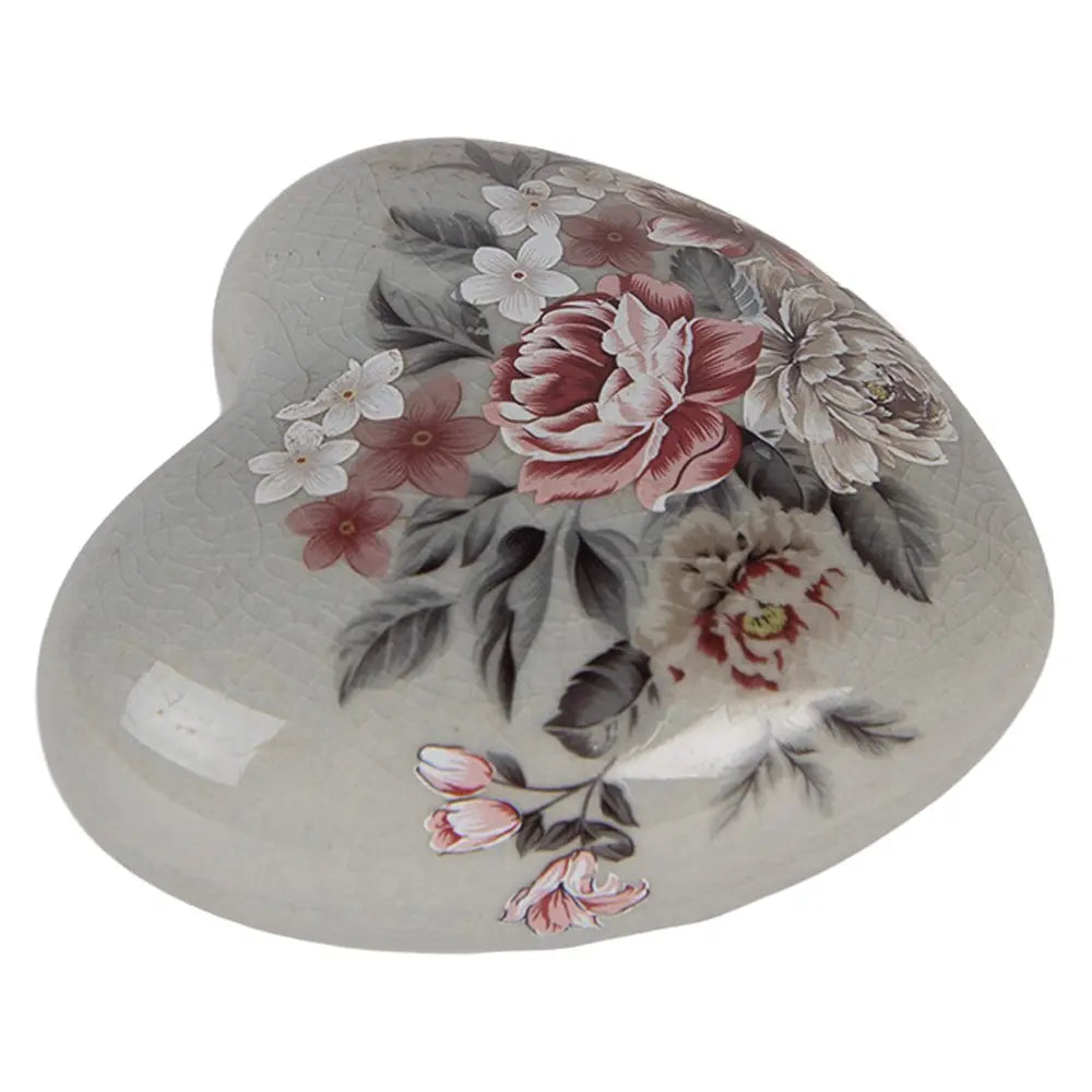 Décoration Coeur 8x8x4 cm Fleurs Clayre & Eef.
