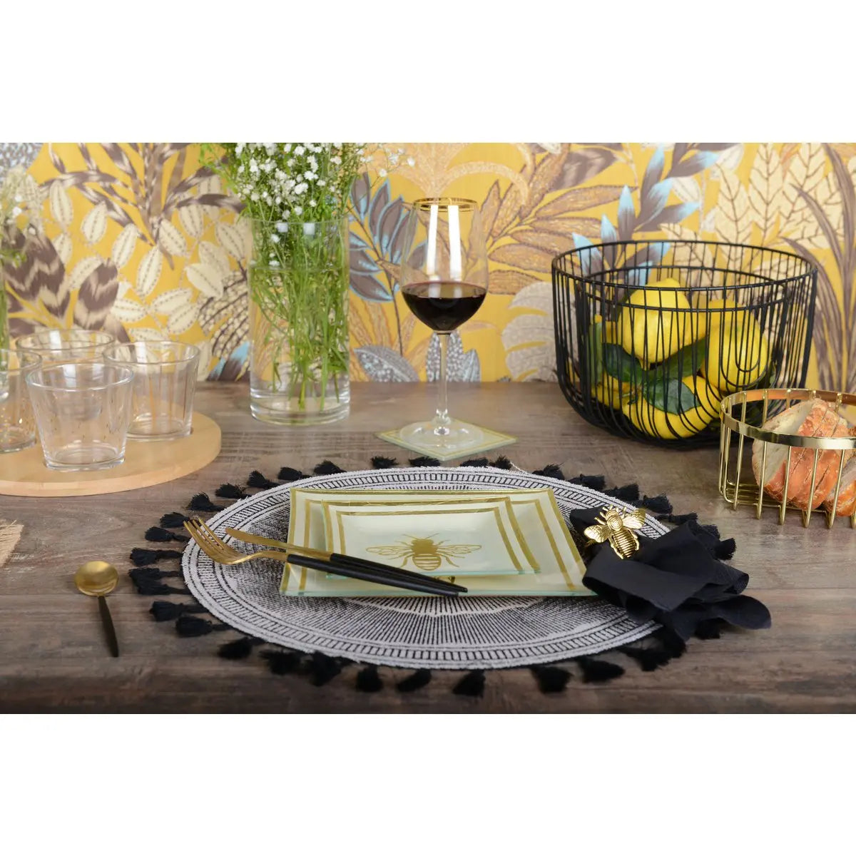 Dessous d'assiette aztèque noir AULICA