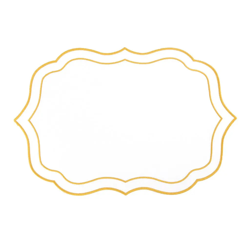 Dessous d'assiette blanc et doré AULICA