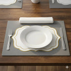 Dessous d'assiette blanc et doré AULICA