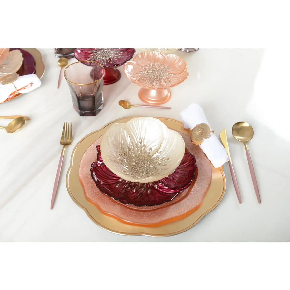 Dessous d'assiette doré vague AULICA