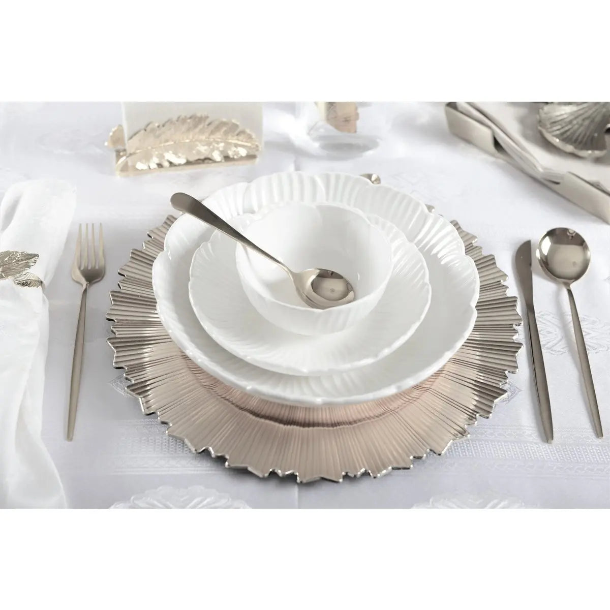 Dessous d'assiette filet argent brillant AULICA