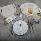 Dessous d'assiette géométrique argent AULICA
