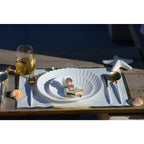 Dessous d'assiette jetable 31.5x45cm blanc et dore rouleau 32pieces AULICA
