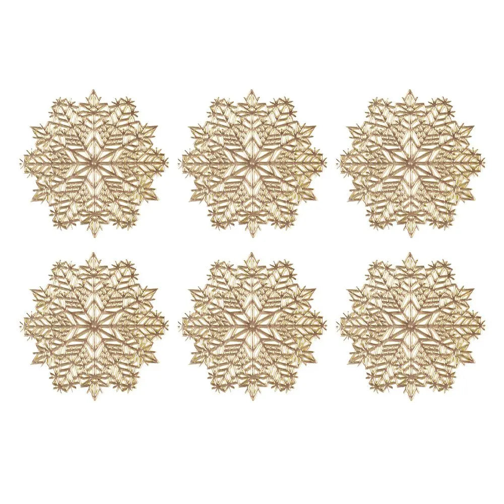 Dessous de verre flocon doré  - lot de 6 AULICA