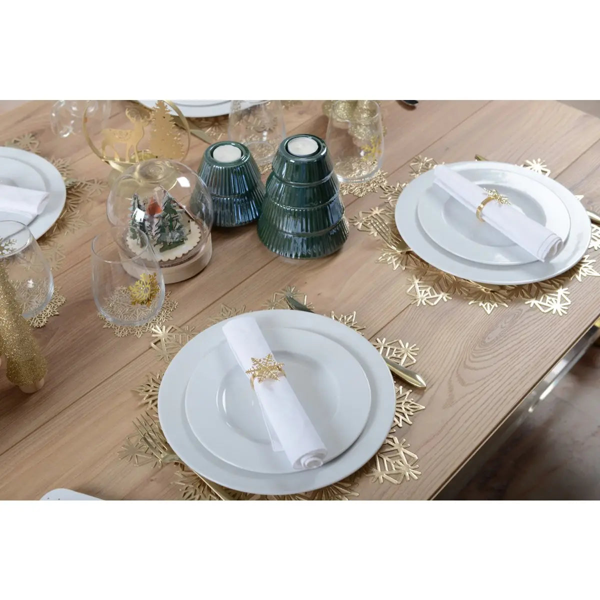 Dessous de verre flocon doré  - lot de 6 AULICA