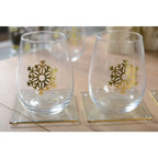 Dessous de verres carrés avec bord doré - lot de 6 AULICA