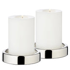 EDZARD EDZARD set de 2 bougeoirs Sanremo, noble argenté, résistant au ternissement, ø 10 cm, pour bougies piliers EDZARD-SHOP.com
