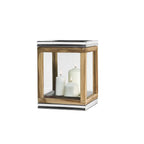 EDZARD Lantern Dubai, teck et acier inoxydable, nickelé brillant, hauteur 34 cm, poids 4,4 kg EDZARD-SHOP.com