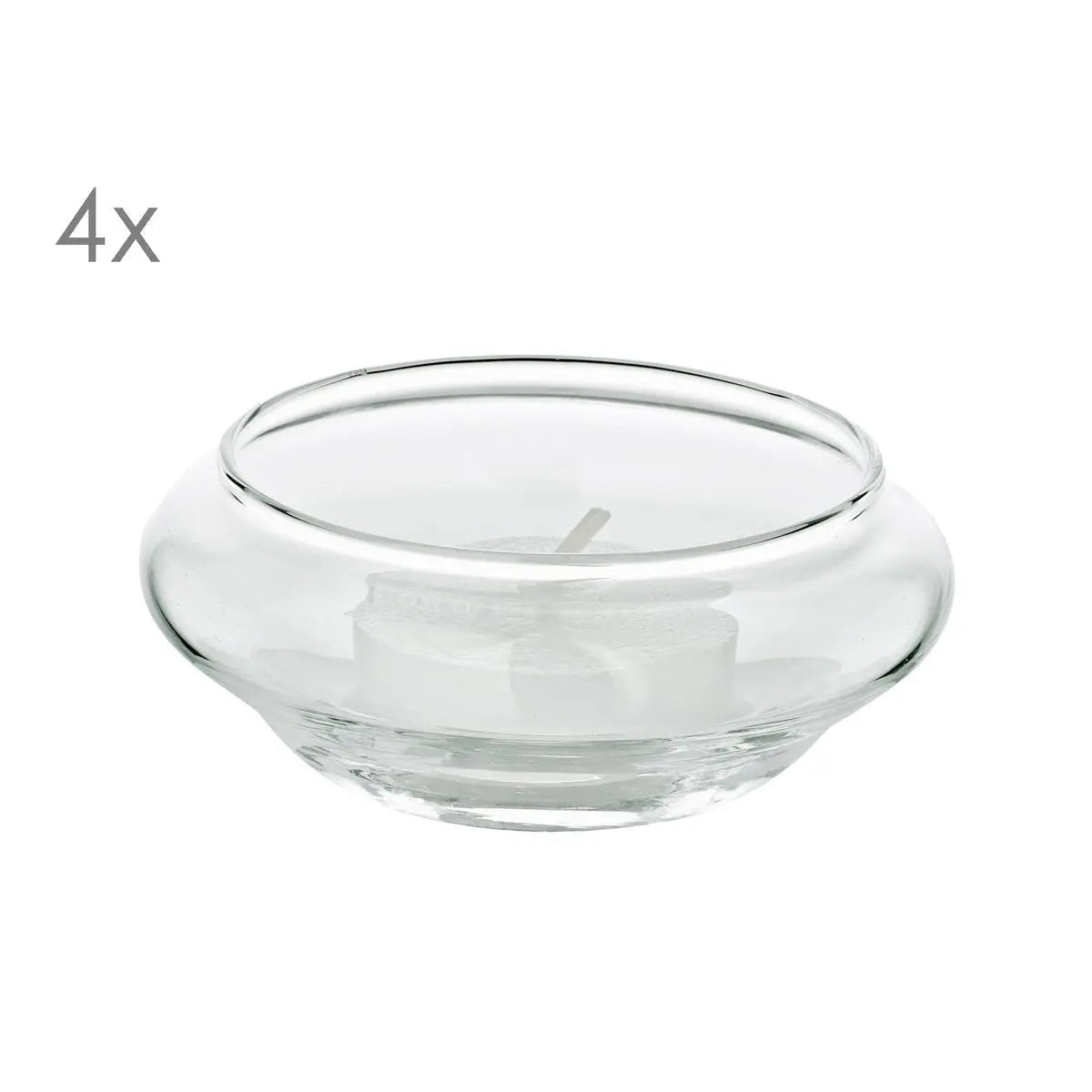 EDZARD Lot de 4 photophores flottants Iris, verre soufflé bouche, diamètre 8 cm, hauteur 4 cm EDZARD-SHOP.com