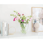 EDZARD Vase Charlotte, verre cristal soufflé à la bouche avec bord en platine, hauteur 16 cm, diamètre 12 cm EDZARD-SHOP.com
