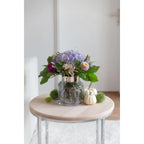 EDZARD Vase Gabi (Ø 17 cm, hauteur 19 cm), verre de cristal foncé soufflé à la bouche avec un bord en platine EDZARD-SHOP.com