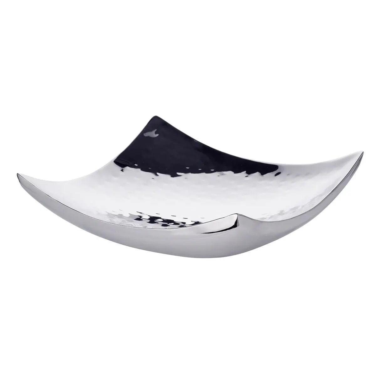 EDZARD bol bol décoratif Dallas, acier inoxydable martelé poli brillant, 19 x 19 cm EDZARD-SHOP.com