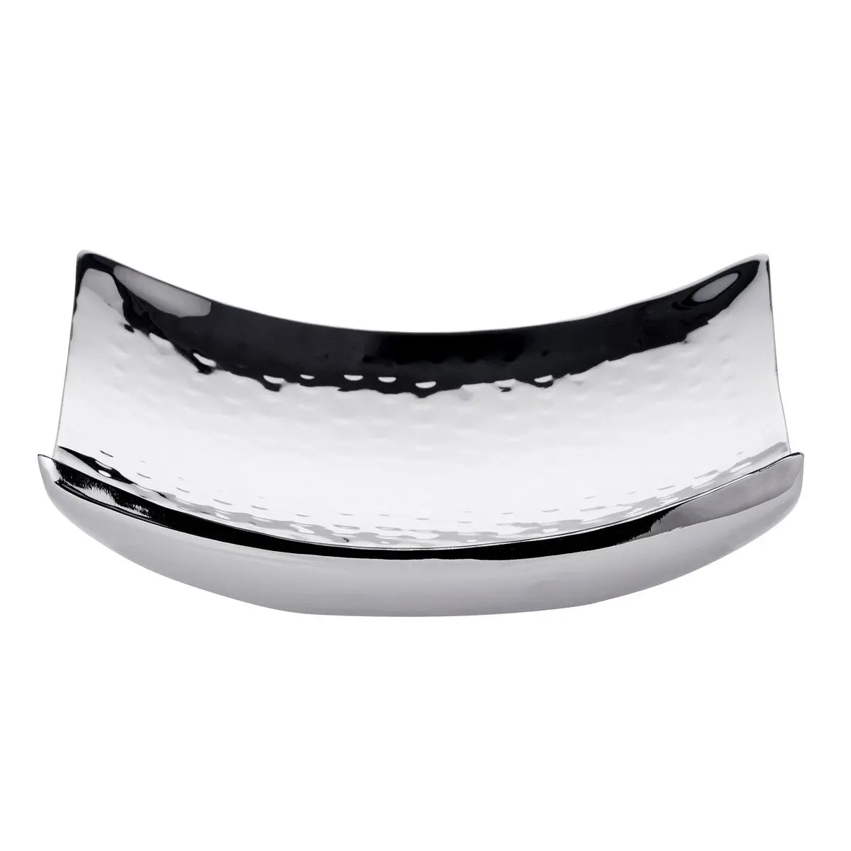 EDZARD bol bol décoratif Dallas, acier inoxydable martelé poli brillant, 19 x 19 cm EDZARD-SHOP.com