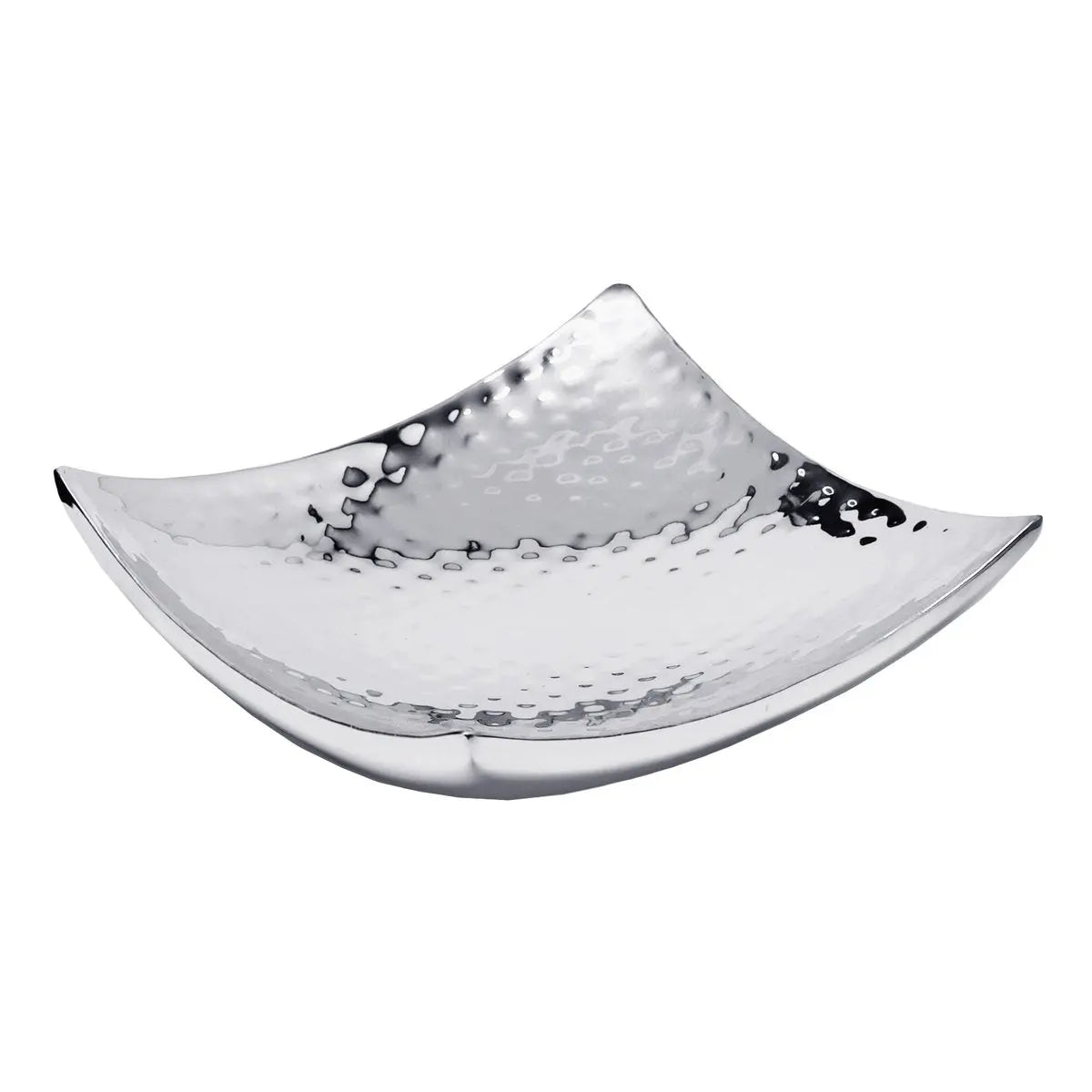 EDZARD bol bol décoratif Dallas, acier inoxydable martelé poli brillant, 19 x 19 cm EDZARD-SHOP.com