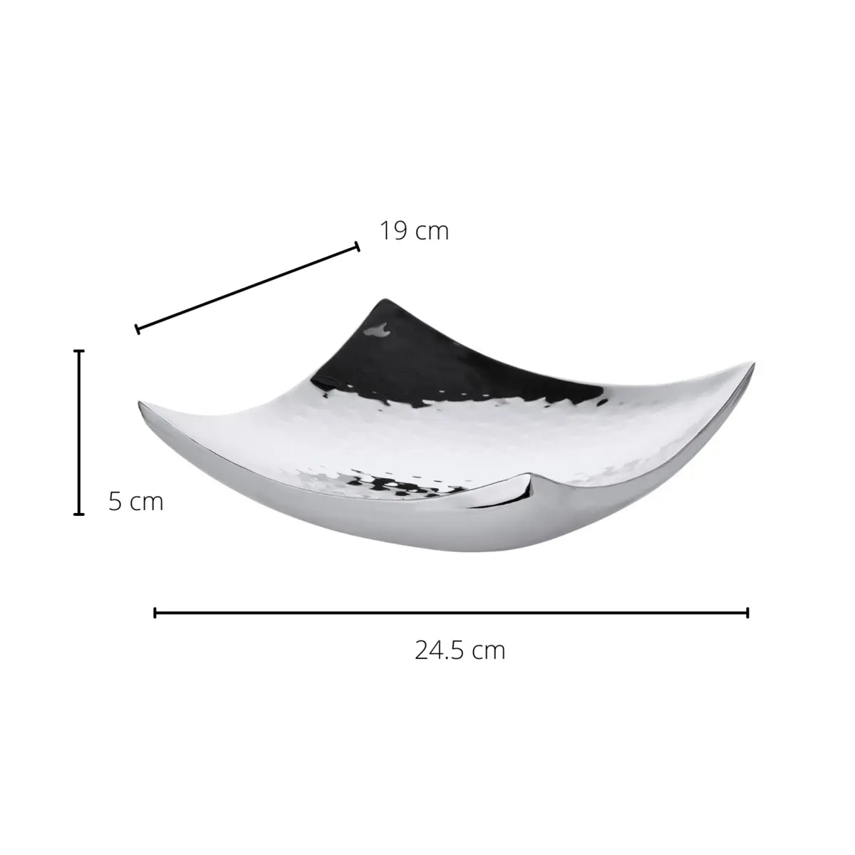 EDZARD bol bol décoratif Dallas, acier inoxydable martelé poli brillant, 19 x 19 cm EDZARD-SHOP.com