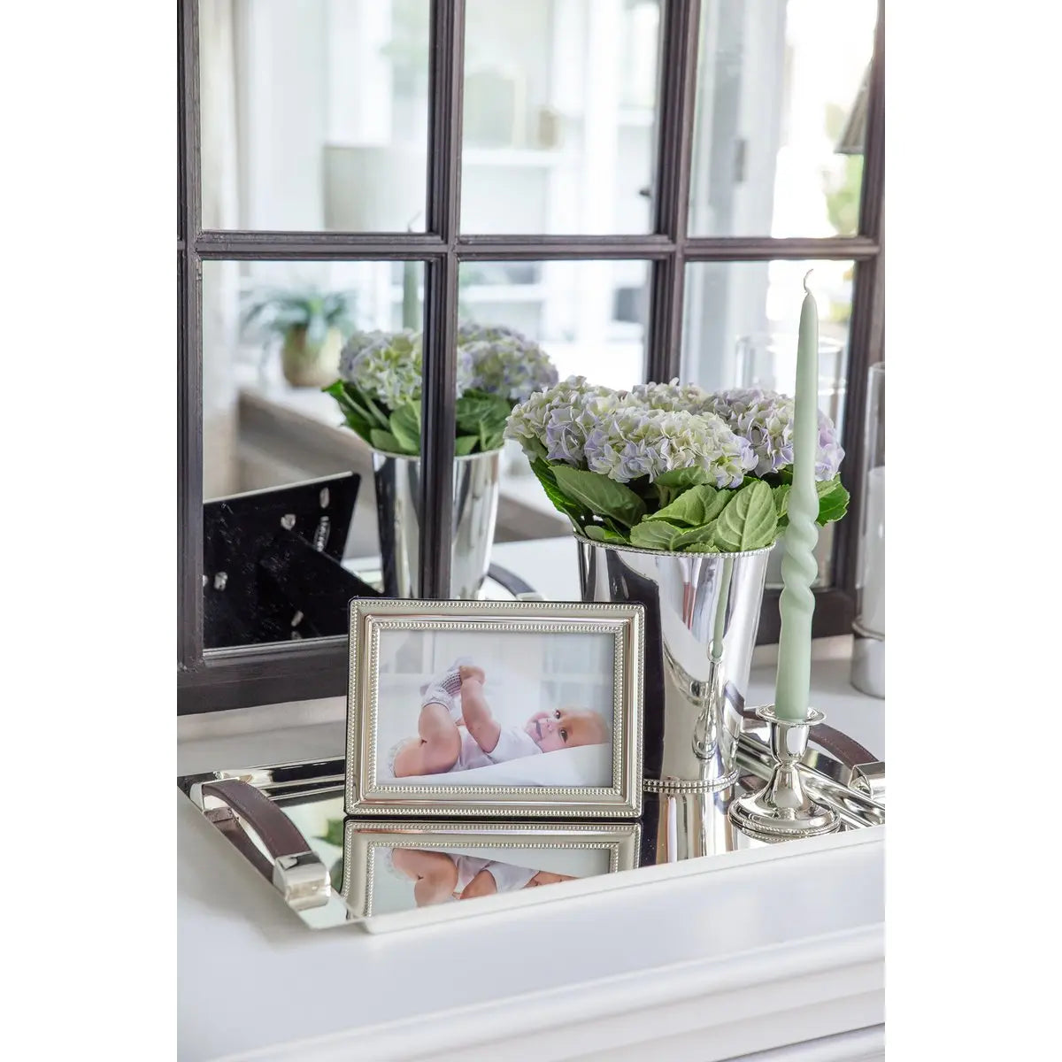 EDZARD bougeoir Perla pour bougies en bâtonnet, hauteur 7 cm, noble argenté, résistant au ternissement EDZARD-SHOP.com