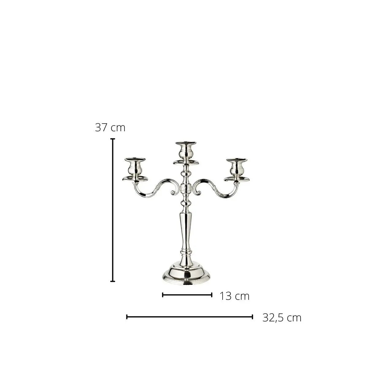 EDZARD bougeoir Regina, 3 flammes, hauteur 36 cm, noble argenté, résistant au ternissement EDZARD-SHOP.com