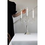 EDZARD bougeoir Regina, 3 flammes, hauteur 36 cm, noble argenté, résistant au ternissement EDZARD-SHOP.com