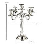 EDZARD bougeoir Regina, 5 flammes, hauteur 37 cm, noble argenté, résistant au ternissement EDZARD-SHOP.com