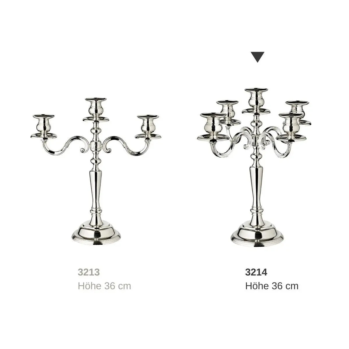 EDZARD bougeoir Regina, 5 flammes, hauteur 37 cm, noble argenté, résistant au ternissement EDZARD-SHOP.com