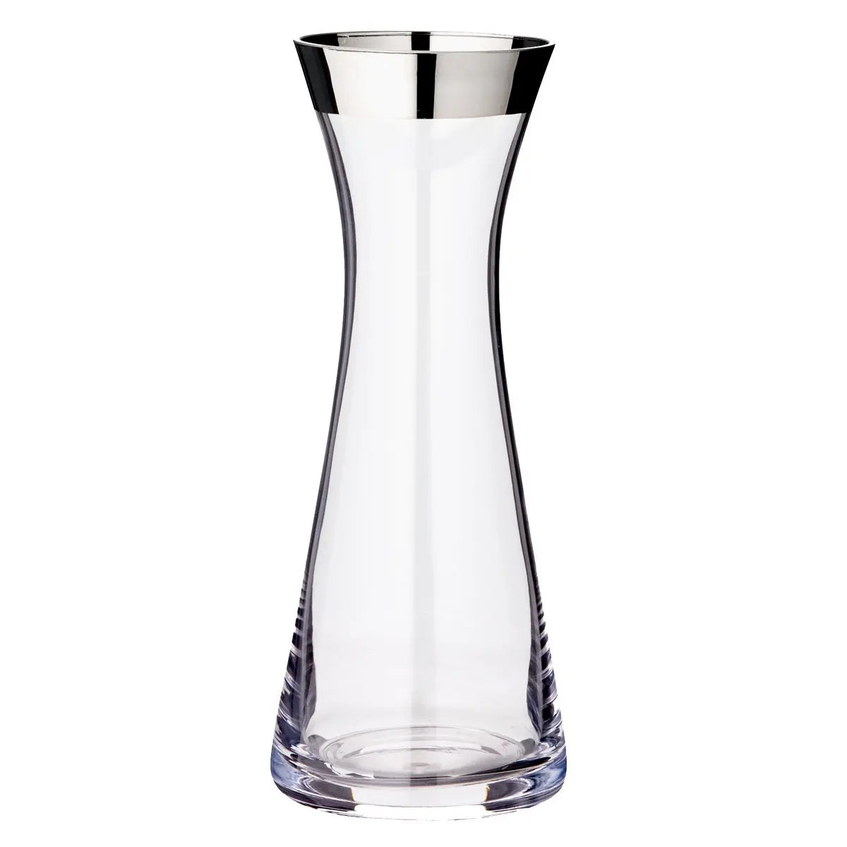 EDZARD carafe Hendrik, verre cristal soufflé à la bouche avec bord en platine, H 27 cm, ø 11 cm, capacité 0,8 litre EDZARD-SHOP.com