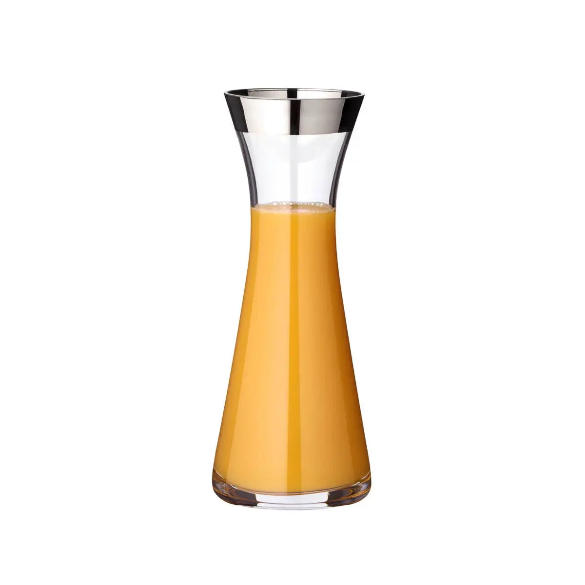 EDZARD carafe Hendrik, verre cristal soufflé à la bouche avec bord en platine, H 27 cm, ø 11 cm, capacité 0,8 litre EDZARD-SHOP.com