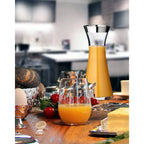 EDZARD carafe Hendrik, verre cristal soufflé à la bouche avec bord en platine, H 27 cm, ø 11 cm, capacité 0,8 litre EDZARD-SHOP.com