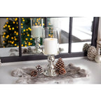 EDZARD lanterne Mascha, noble argenté, résistant au ternissement, hauteur 28 cm, pour bougies jusqu'à 10 cm de diamètre EDZARD-SHOP.com