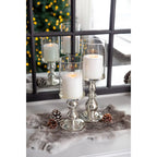 EDZARD lanterne Mascha, noble argenté, résistant au ternissement, hauteur 28 cm, pour bougies jusqu'à 10 cm de diamètre EDZARD-SHOP.com