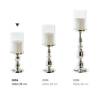 EDZARD lanterne Mascha, noble argenté, résistant au ternissement, hauteur 28 cm, pour bougies jusqu'à 10 cm de diamètre EDZARD-SHOP.com