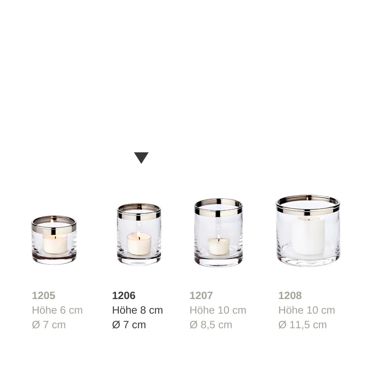 EDZARD lanterne Molly, verre cristal soufflé à la bouche avec rebord platine, hauteur 8 cm, diamètre 7 cm EDZARD-SHOP.com