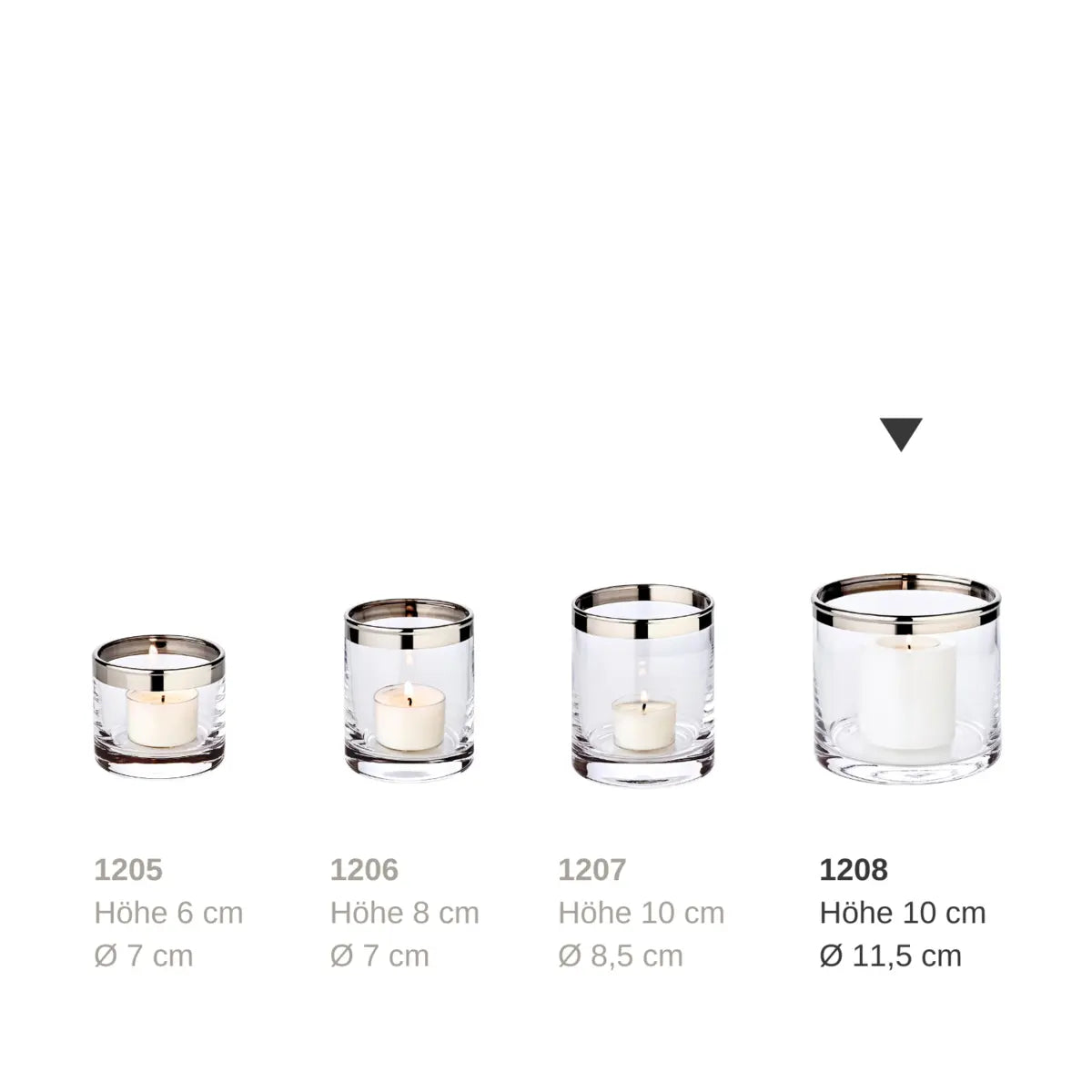 EDZARD lanterne Molly, verre en cristal soufflé à la bouche avec bord en platine, hauteur 10 cm, diamètre 11,5 cm EDZARD-SHOP.com