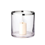 EDZARD lanterne Molly, verre en cristal soufflé à la bouche avec bord en platine, hauteur 18 cm, diamètre 18 cm EDZARD-SHOP.com