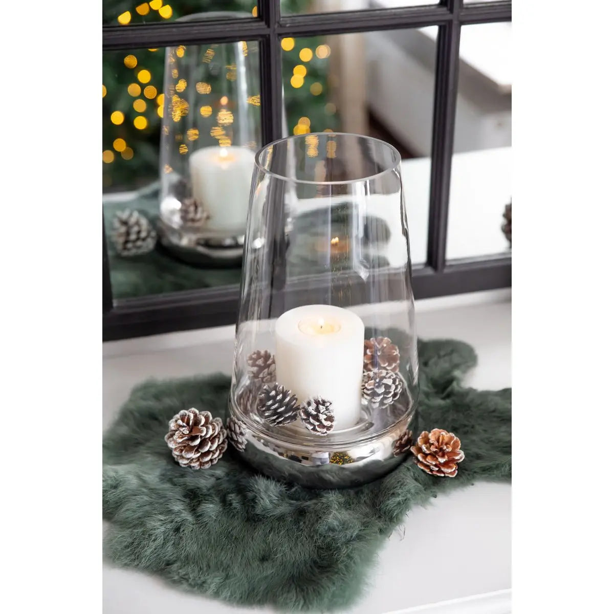 EDZARD lanterne bougie verre Bora, verre et céramique, hauteur 28 cm EDZARD-SHOP.com