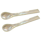 EDZARD lot de 2 cuillères en nacre cuillères à caviar cuillères à œufs, coins droits, longueur 11 cm EDZARD-SHOP.com