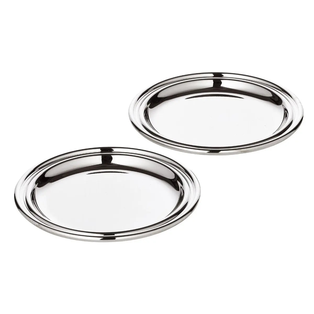 EDZARD lot de 2 dessous de verre Astoria en verre argenté élégant et anti-ternissement diamètre 11 cm EDZARD-SHOP.com