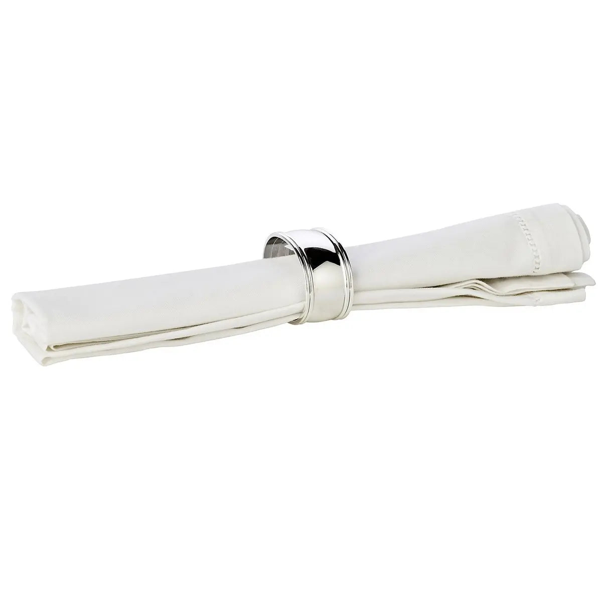 EDZARD lot de 4 anneaux de table fil, noble argenté, résistant au ternissement, longueur 6 cm EDZARD-SHOP.com
