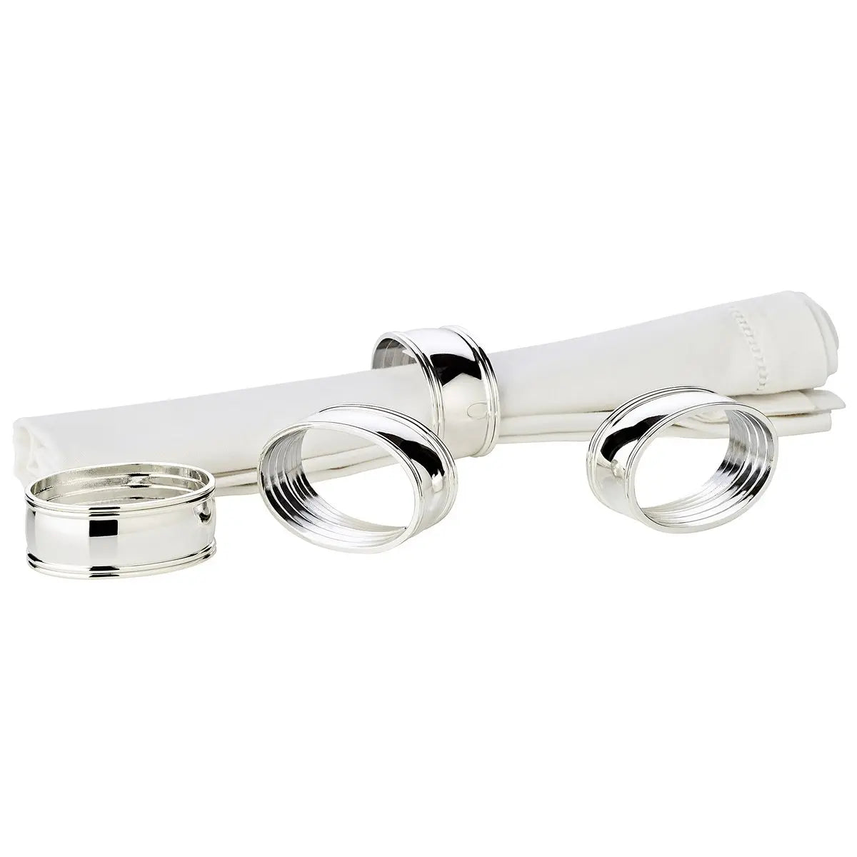 EDZARD lot de 4 anneaux de table fil, noble argenté, résistant au ternissement, longueur 6 cm EDZARD-SHOP.com