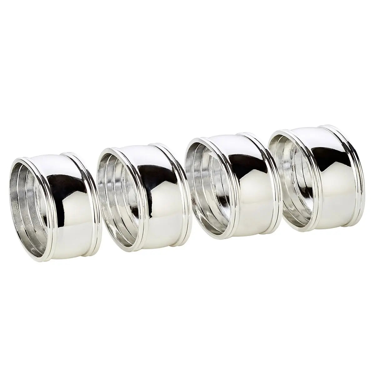 EDZARD lot de 4 anneaux de table fil, noble argenté, résistant au ternissement, longueur 6 cm EDZARD-SHOP.com