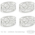 EDZARD lot de 4 ronds de serviette Vita, argenté, résistant au ternissement, longueur 5 cm EDZARD-SHOP.com