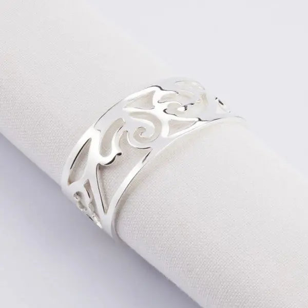 EDZARD lot de 4 ronds de serviette Vita, argenté, résistant au ternissement, longueur 5 cm EDZARD-SHOP.com