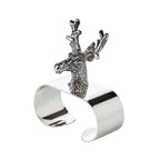 EDZARD lot de 4 ronds de serviette cerf, argenté, longueur 5 cm EDZARD-SHOP.com