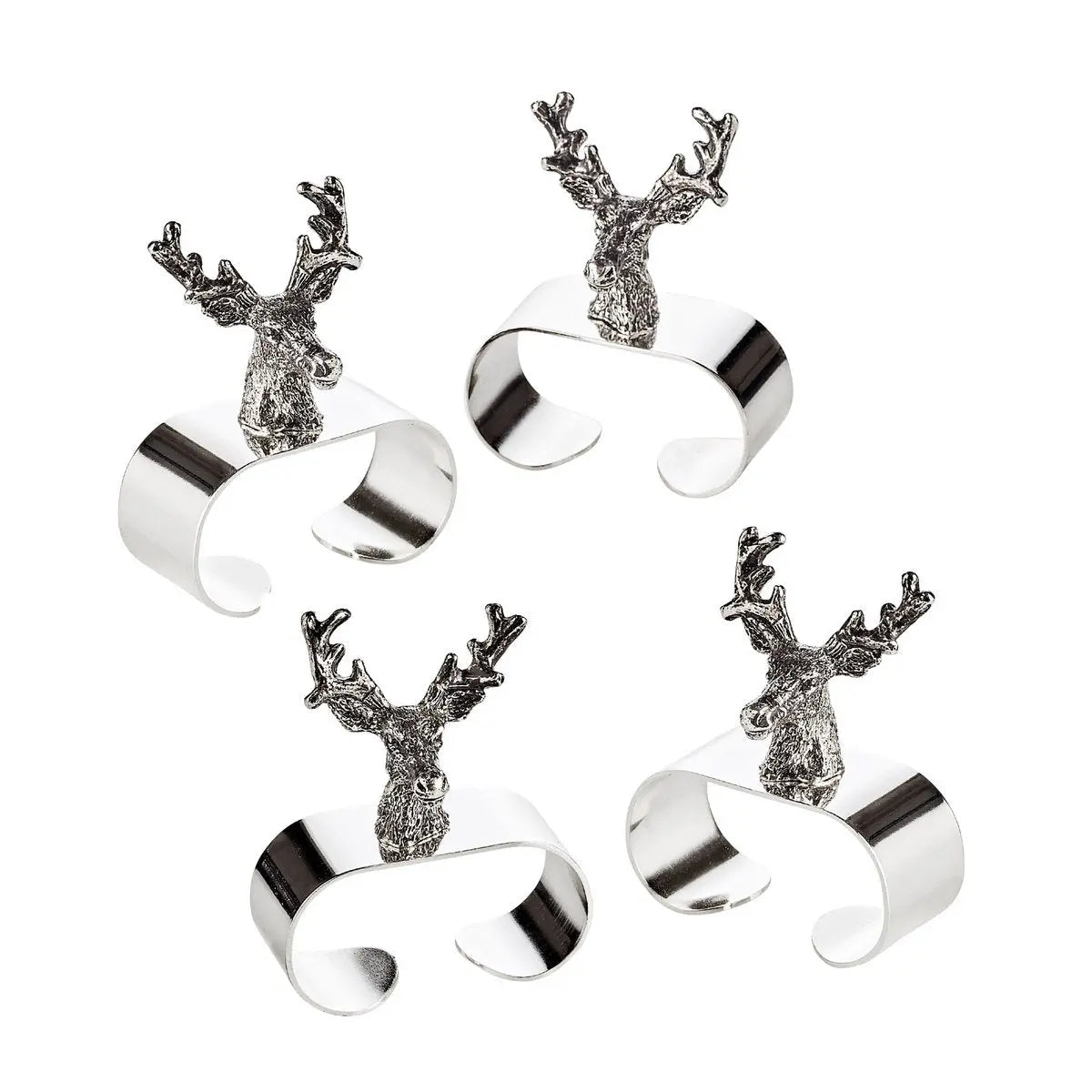 EDZARD lot de 4 ronds de serviette cerf, argenté, longueur 5 cm EDZARD-SHOP.com