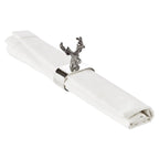 EDZARD lot de 4 ronds de serviette cerf, argenté, longueur 5 cm EDZARD-SHOP.com