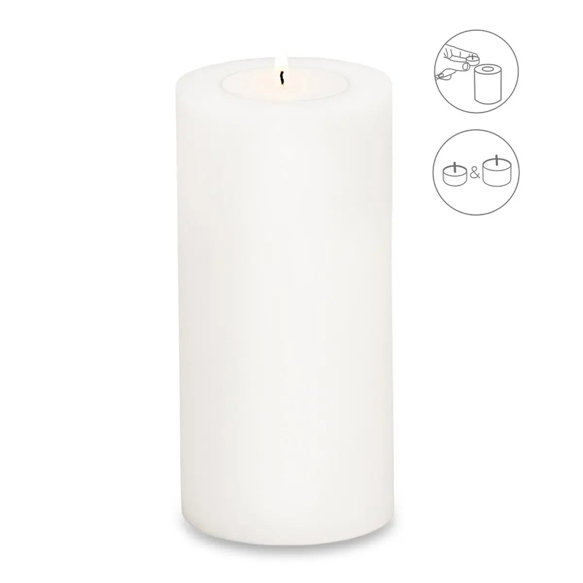 EDZARD photophore bougie permanente Cornelius pour maxi bougie chauffe-plat, hauteur 21 cm, ø 10 cm, résistant à la chaleur 90 degrés EDZARD-SHOP.com