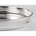 EDZARD plateau galerie plateau plateau de service Delphi, rond, noble argenté, diamètre 30 cm EDZARD-SHOP.com