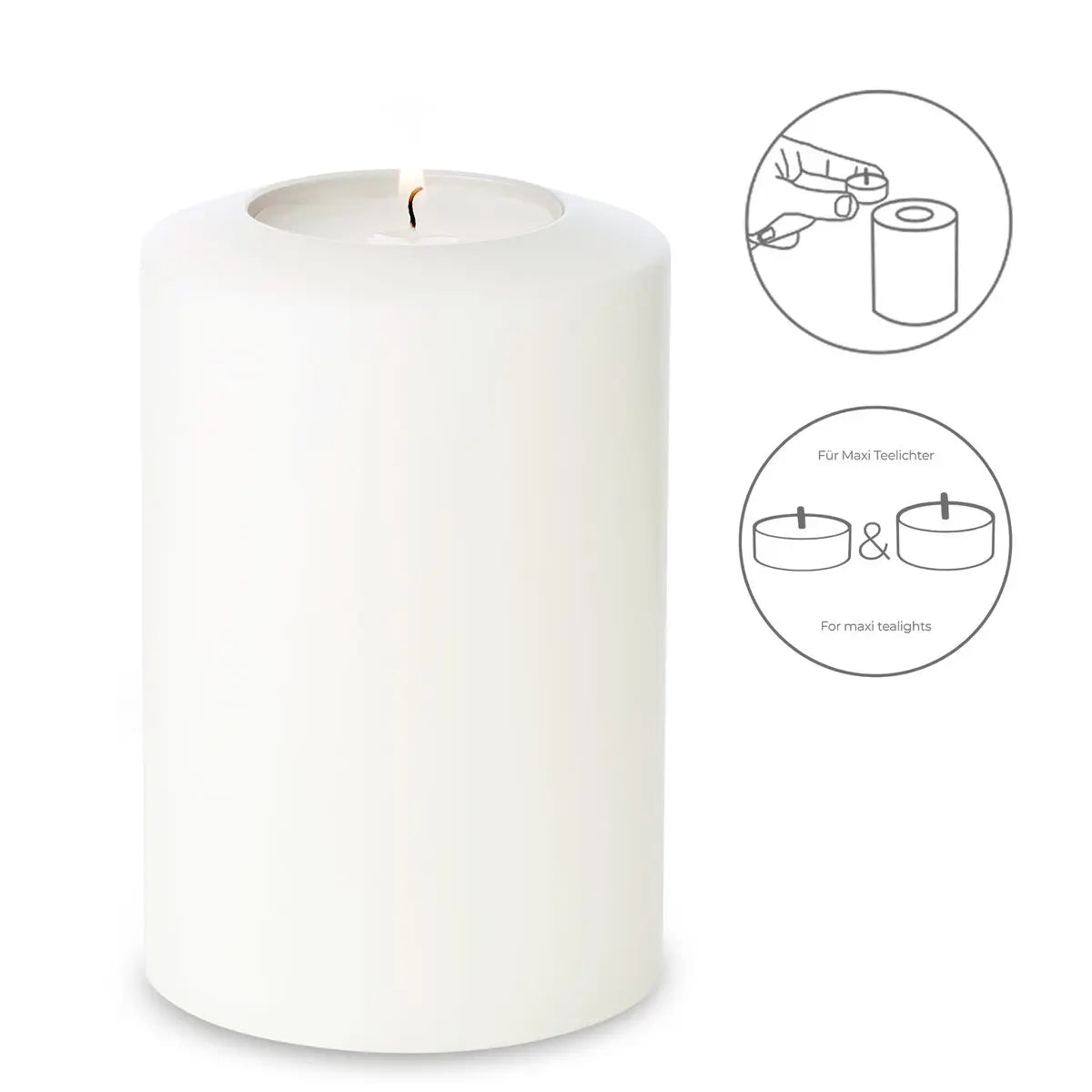 EDZARD porte-bougie chauffe-plat bougie permanente Cornelius Pine, hauteur 15 cm, diamètre 10 cm, résistant à la chaleur jusqu'à 90 degrés EDZARD-SHOP.com