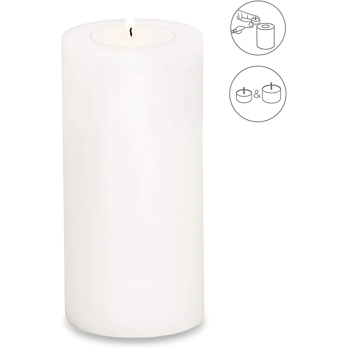 EDZARD porte-bougie chauffe-plat bougie permanente Cornelius ø 8 cm, hauteur 18 cm, résistant à la chaleur jusqu'à 90 EDZARD-SHOP.com